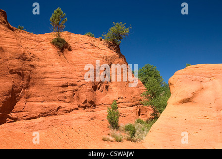 Frankreich, Provence, Colorado Provencal, ockerfarbenen Felsen Stockfoto