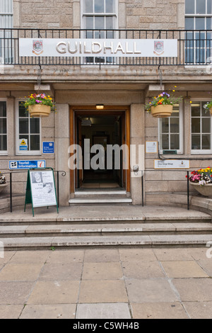 Die Guildhall und Infomation Touristenzentrum in St. Ives, Cornwall. Stockfoto