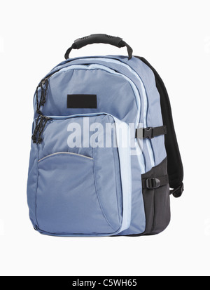 Rucksack auf weißen Hintergrund, Nahaufnahme Stockfoto