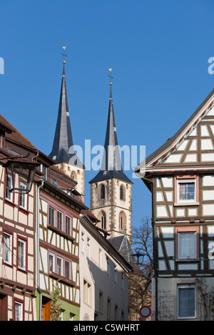 Deutschland, Baden-Württemberg, Bad Wimpfen, Blick auf Kirche und der Altstadt Stockfoto