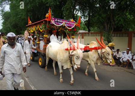 Varkari, d. h. einen Pilger Stockfoto