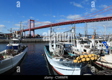 Wakato Brücke, Kitakyūshū, Präfektur Fukuoka, Japan Stockfoto