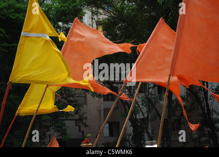 Völker [Varkari Palkhi] Stockfoto