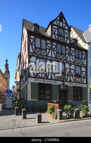 Weinstube Zum Hubertus in der Altstadt von Koblenz, Rheinland-Pfalz Stockfoto