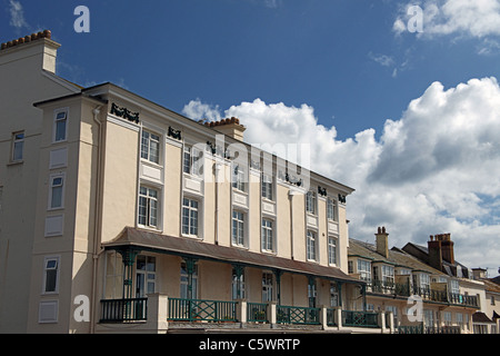 Eleganten Regency Baustile auf Station Road in Sidmouth, Devon, England, UK Stockfoto