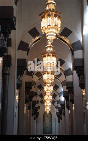 Inneren der großen Moschee in Maskat, Oman Stockfoto