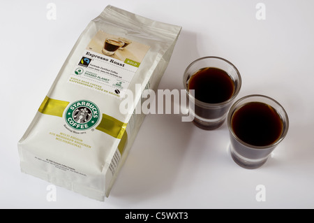 Starbucks Espresso Roast Kaffeebohnen Stockfoto