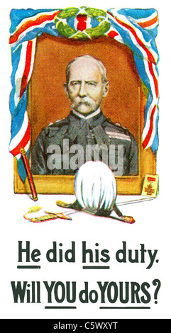 Erster Weltkrieg Recruiting Poster - "er tat seine Pflicht. Machst du dir? "-Lord Kitchener. DEL51 Stockfoto