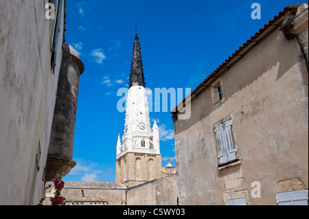 Kirche Saint-Etienne, Bell tower, Ars de Re, Ile de Re, Frankreich Stockfoto