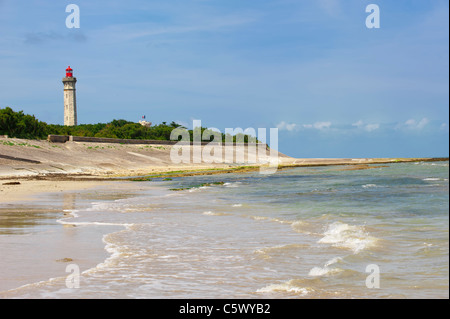 Leuchtturm der Wale (Phare des Baleines), Saint-Clément-des-Baleines, Ile de Re, Frankreich Stockfoto