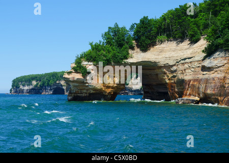 Abgebildete Felsen am Lake Superior national Ufer Stockfoto