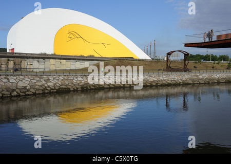 Auditorium "Niemeyer-Center" in der Ría von AVILÉS. Principado de Asturias. Spanien Stockfoto