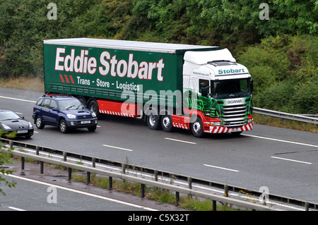 Eddie Stobart-LKW auf der Autobahn M40, Warwickshire, UK Stockfoto