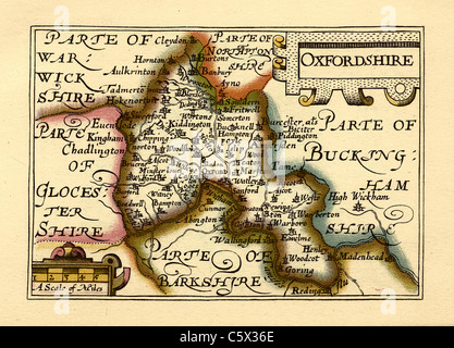 Oxfordshire - alte Englische Grafschaft Karte von John Speed, ca. 1625 Stockfoto