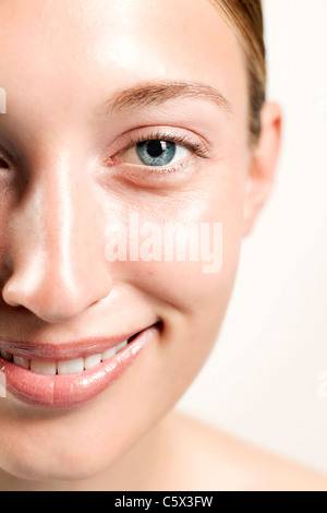 Weibliches Gesicht, Porträt, Nahaufnahme Stockfoto