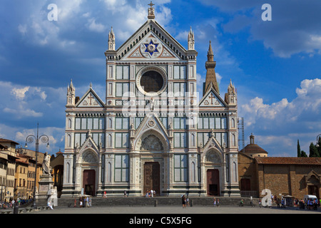 Die Basilica di Santa Croce (Basilika des Heiligen Kreuzes) - berühmte Franziskaner-Kirche in Florenz, Italien Stockfoto