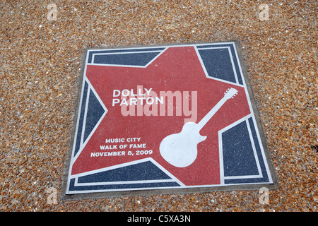 Dolly Parton-Stern auf dem Music City Walk of Fame Nashville Tennessee USA Stockfoto