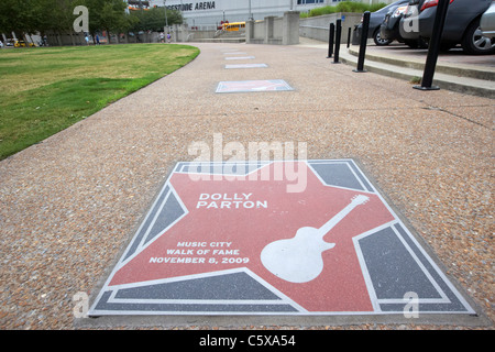 Dolly Parton Sterne auf dem Music City Walk of Fame Nashville Musik GardenTennessee USA Stockfoto