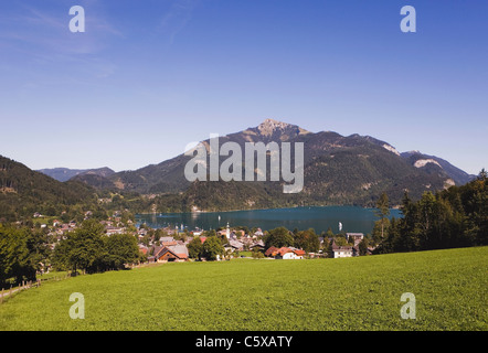 Österreich, Lake Wolfgangsee, St. Gilgen, Schafberg mountain Stockfoto