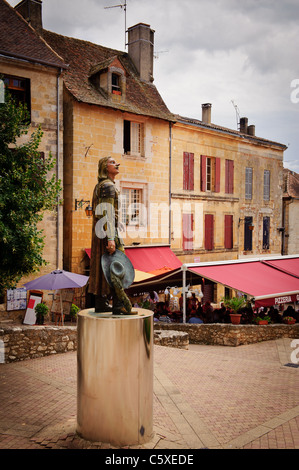 Statue von Cyrano de Bergerac in Bergerac, Dordogne, Frankreich Stockfoto