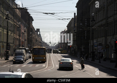 Straßenszene, Newskij Prospekt, St. Petersburg, Russland Stockfoto