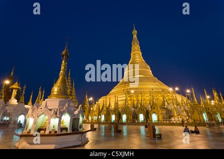 Shwedagon Pagode Pagode buddhistischen Tempel Rangun Myanmar Burma Asien Stockfoto
