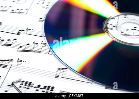 CD und Noten closeup Stockfoto