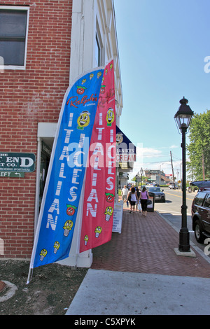 Main St., Dorf von Port Jefferson, Long Island NY Stockfoto