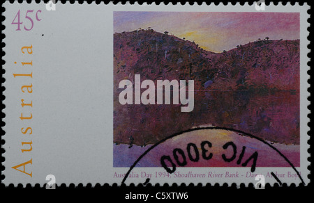 Australien - CIRCA 1994: Eine Briefmarke gedruckt in Australien zeigt Shoalhaven River Bank, circa 1994 Stockfoto