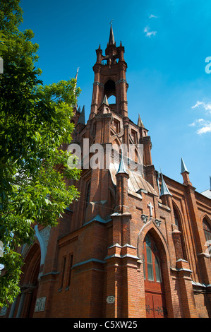 Gotische römisch-katholische Kirche des Heiligsten Herzens Jesu in Samara, Russland Stockfoto