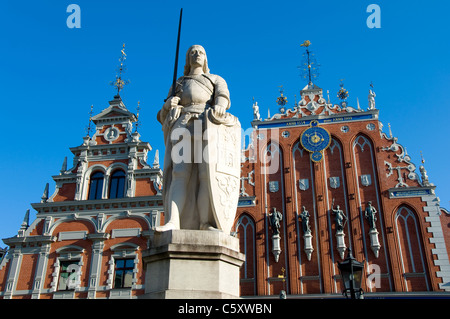 Haus der Mitesser, Rathausplatz, Riga, Lettland Stockfoto
