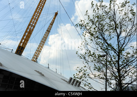 Teil des Daches des Millennium Dome in Greenwich Peninsula, South East London. Stockfoto