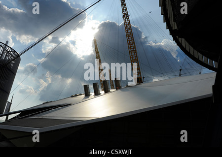 Teil des Daches des Millennium Dome in Greenwich Peninsula, South East London. Stockfoto