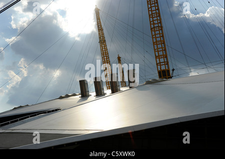 Teil des Daches des Millennium Dome in Greenwich Peninsula, South East London. Stockfoto