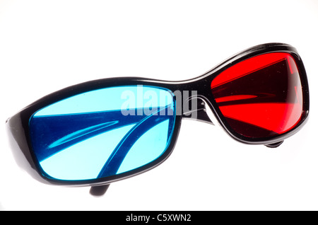 3D Brille isoliert auf weiss Stockfoto