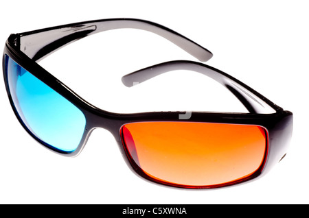 3D Brille isoliert auf weiss Stockfoto