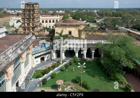 Draufsicht Royal Palace Thanjavur Tamil Nadu in Indien Stockfoto