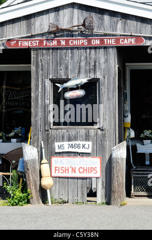 Außen eine altmodische Fish &amp; Chips-Restaurant auf Cape Cod, USA. Stockfoto