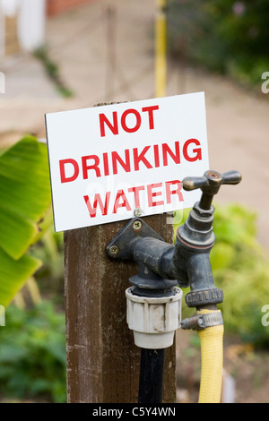 Fließendem Wasser für die Bewässerung der Pflanzen genutzt Stockfoto