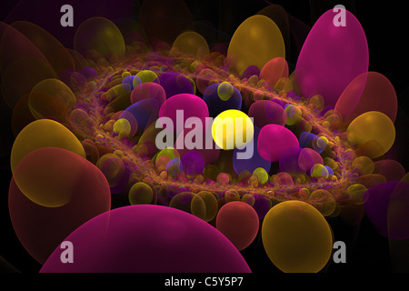 Abstrakt 3D einen Hintergrund aus bunten voll-Sphären der vielfältigen form Stockfoto