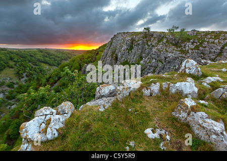 Ansicht der Cheddar Gorge am Rande der Mendip Hills Stockfoto