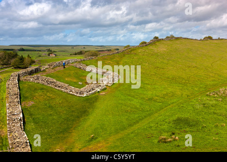 Milecastle 42 am Hadrianswall, Cawfield, Northumberland National Park, England UK Stockfoto