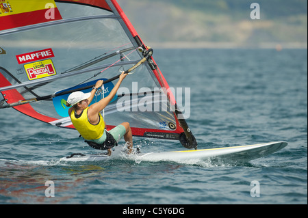 Marina Alabau (ESP), RS:X-Windsurfer Frauen, Segeln die Olympischen Spiele, Weymouth, England Stockfoto