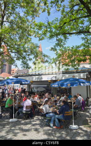 Der Biergarten Viktualienmarkt, München, Deutschland Stockfoto