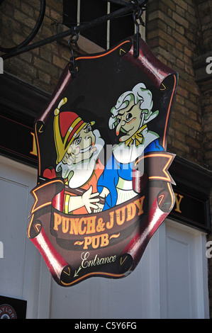 Punch & Judy Pub melden, Covent Garden, Westend, City of Westminster, London, Greater London, England, Vereinigtes Königreich Stockfoto