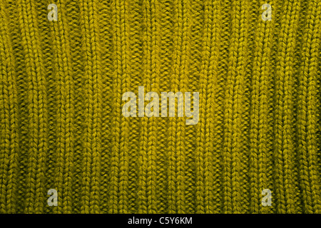 Textur des grünen gestrickter Wolle Pullover Nahaufnahme Stockfoto