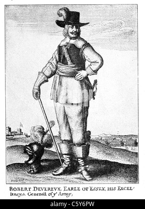 Robert Devreux, 3. Earl of Essex, englische Parlamentarier General während des englischen Bürgerkrieges; Schwarz und weiß-Abbildung; Stockfoto