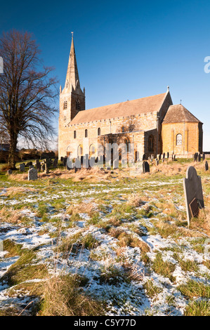 All Saints Church ist Großbritanniens größte erhaltene sächsischen Kirche aus 680AD in Brixworth, Northamptonshire, England Stockfoto