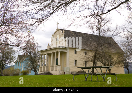 Alte Mission vom Heiligen Herzen, auch bekannt als die Cataldo Mission, ist das älteste Gebäude im Zustand von Idaho. Stockfoto