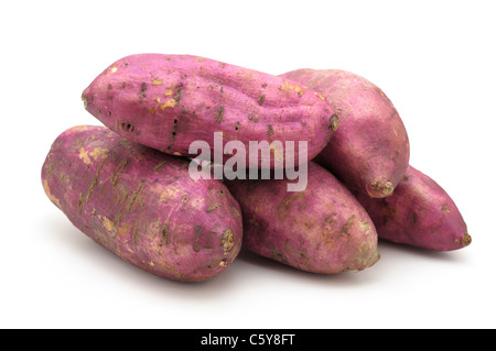 Süsse Kartoffeln, Rosa Lila Süßkartoffeln Stockfoto